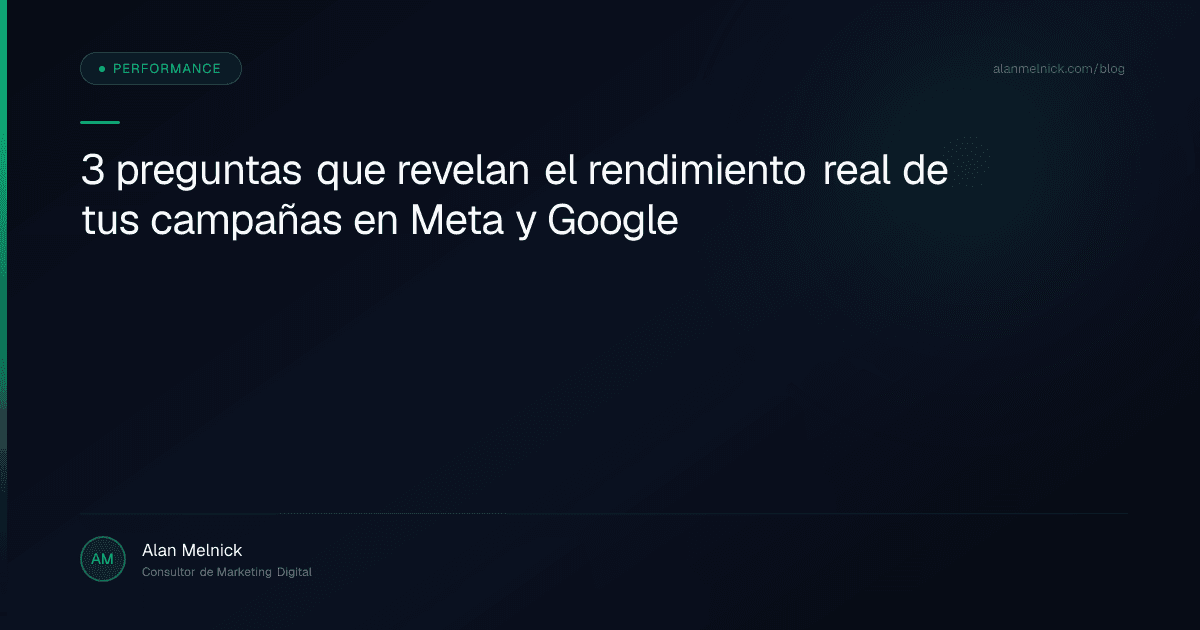 3 preguntas que revelan el rendimiento real de tus campañas en Meta y Google