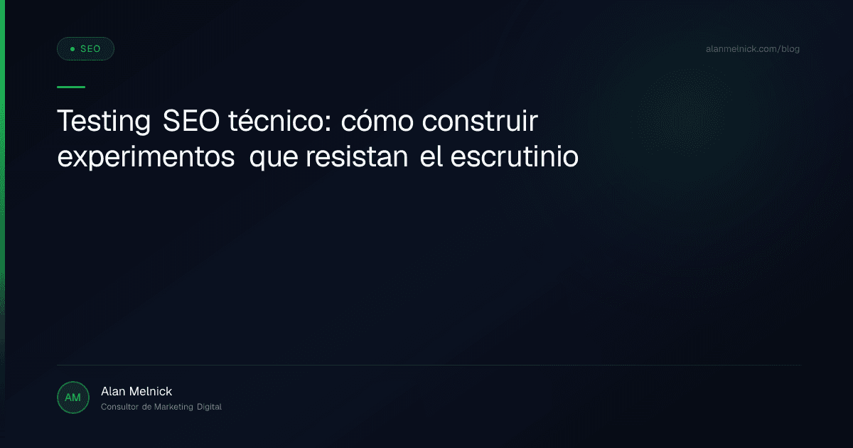 Testing SEO técnico: cómo construir experimentos que resistan el escrutinio