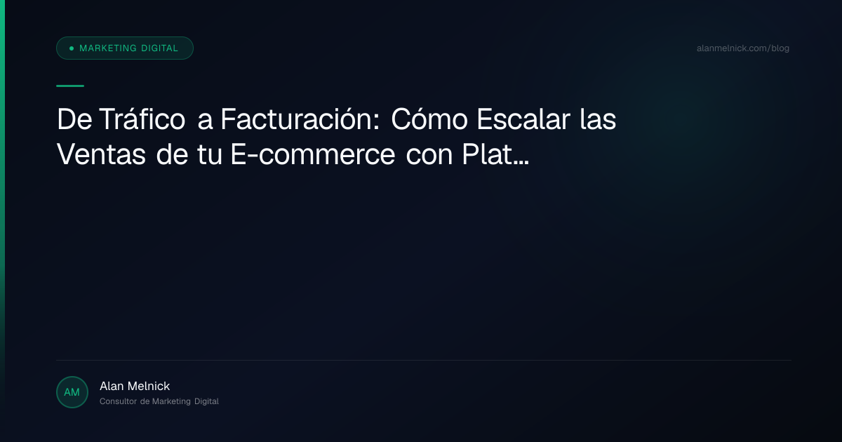 De Tráfico a Facturación: Cómo Escalar las Ventas de tu E-commerce con Plataformas de Marketing Digital