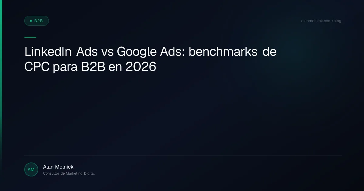 LinkedIn Ads vs Google Ads: benchmarks de CPC para B2B en 2026